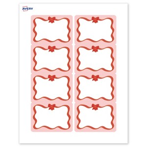Avery Name Badges, 2-1/3" x 3-3/8", Gold-Pink Bow, Matte, 80ct - 1 of 4