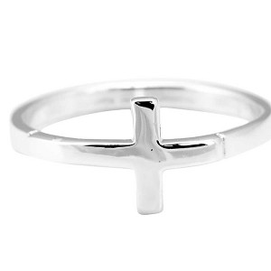 Dicksons Horizontal Cross Brushed Silver-Plated Inspirational Ring Size 9 - 1 of 1