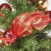 2'RED/GOLD DECORATION BURLAP TREE WITH 50 WARM WHITE LED LIGHTS-BATTERY OPERATED - 4 of 4