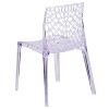 Emma and Oliver Transparent Stacking Side Chair with Artistic Pattern Design - 2 of 4