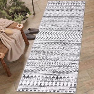 2x7 Vintage Striped Runner Rug Washable Runner Rug With Non-Slip Backing Stain Resistant Indoor Carpet Non Shedding Low Pile Floor Cover For Kitchen - 1 of 4