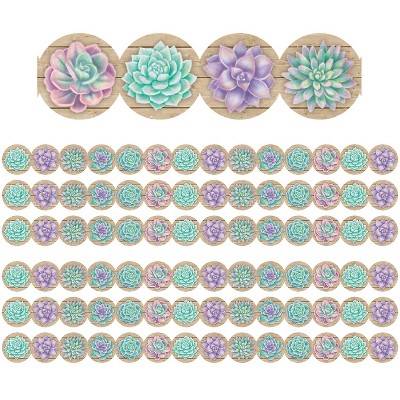 Teacher Created Resources Rustic Bloom Die-Cut Border 2.75" x 210' Succulents (TCR8591-6)