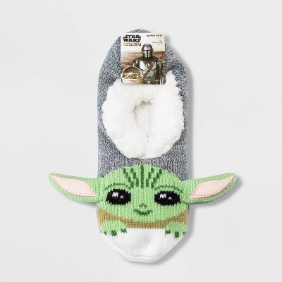 Women&#39;s Star Wars: The Mandalorian The Child Pull-On Microsuede Slipper Socks - Green 7-9.5