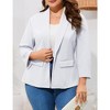 MISSKY Women's Plus Size Casual Open Front Work Office Jackets Blazer Blazers with Pockets - 2 of 4