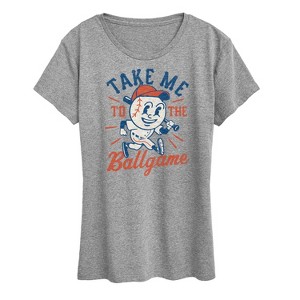 Women's - Instant Message - Take Me To The Ballgame Short Sleeve Graphic T-Shirt - 1 of 4