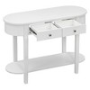 VYNXARIA Elegant Retro Console Table with Curved Design and Smooth Glaze for Entryways, Living Rooms and hallways (Antique White) - 3 of 4
