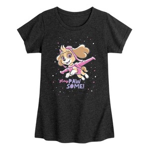 Girls' - Paw Patrol - Skye Stay Pawsome Fitted Short Sleeve Graphic T-Shirt - 1 of 4