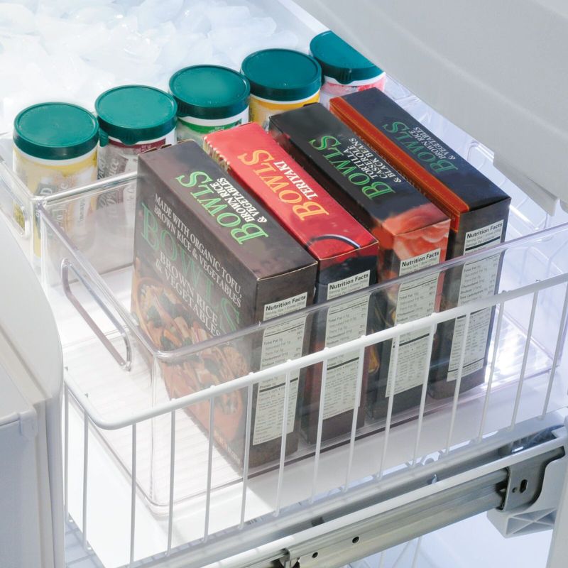 mDesign Plastic Stackable Kitchen Organizer Storage Bin with Handles, 3 of 11