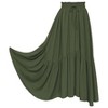Maxi Skirts for Women High Waist Vintage Skirt Tiered Long Skirt with Pockets Flowy High Low Hemline Skirts - 3 of 4