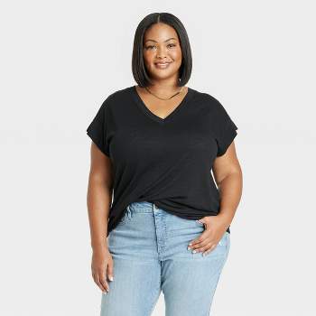 Women's Short Sleeve Relaxed Scoop Neck T shirt   Ava & Viv™ : Target