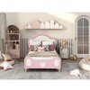 Twin Size Upholstered Platform Bed with Crown Headboard - 4 of 4