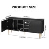 ChicFurnit Decorative Storage Cabinet Mid Century Modern TV Stand with Fluted Doors for Living Room, Black, 60.00"*19.30"*5.50" - 3 of 4