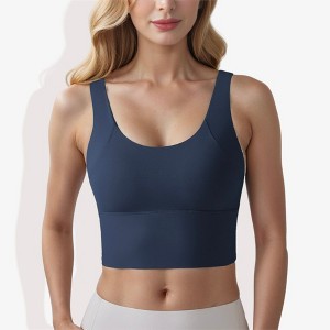 Anna-Kaci Active Women's Longline Sports Bra with Wide Straps and Scoop Neck - 1 of 4
