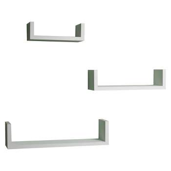Danya B Utility Shelf With Four Large Stainless Steel Hooks White : Target