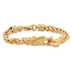 Steeltime Men's 18k gold plated stainless steel dragon link bracelet - 1 of 4