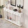 KIGFTSOD Entryway Table with 4 Drawers, Retro Console Table with Open Shelf for Entryways, Living Rooms, and Hallways - 3 of 4