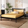 Baxton Studio Queen Okena Wood Platform Bed with Woven Rattan Black/Natural Brown: Mid-Century Design, No Box Spring Needed - 2 of 4