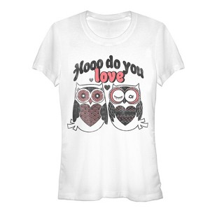 Juniors Womens Lost Gods Hooo Do You Love Owls T-Shirt - 1 of 3