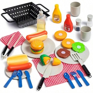 27 PCS BBQ Playset, Backyard Barbecue Toy, Kitchen Food Set,endless fun,Suitable as a birthday gift - 1 of 4
