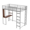 Sapphtopaz Twin Size Metal Loft Bed with 2 Shelves Loft Bed Frame with Guardrail & ladder,Space-Saving Loft Bed with Desk for Teen&Adults - 4 of 4