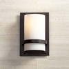 Minka Lavery Industrial Wall Light Sconce Iron Oxide Hardwired 6 3/4" Fixture Etched Opal Glass Shade for Bedroom Bathroom Vanity - 2 of 4