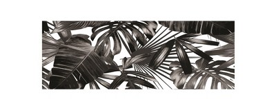 J&V TEXTILES 20" x 55" Oversized Cushioned Anti-Fatigue Kitchen Runner Mat (Black Leaves)
