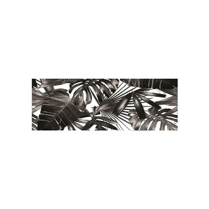J&V TEXTILES 20" x 55" Oversized Cushioned Anti-Fatigue Kitchen Runner Mat (Black Leaves) - 1 of 3