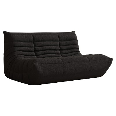SYFERLORY Armless 2-Seat Togo Two Seater Large Bean Bag Sofa，Black