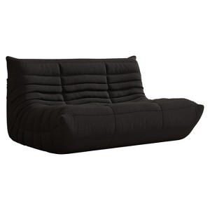 SYFERLORY Armless 2-Seat Togo Two Seater Large Bean Bag Sofa，Black - 1 of 4