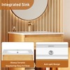 Gulches 20 Inch Farmhouse Bathroom Vanity Ceramic Sink Soft Closing Door Adjustable Shelf Natural Wood Freestanding - 2 of 4