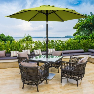 Sonkuki 7.5 ft Patio Market Crank and Tilt Umbrellas,  UV-Resistant Canopy