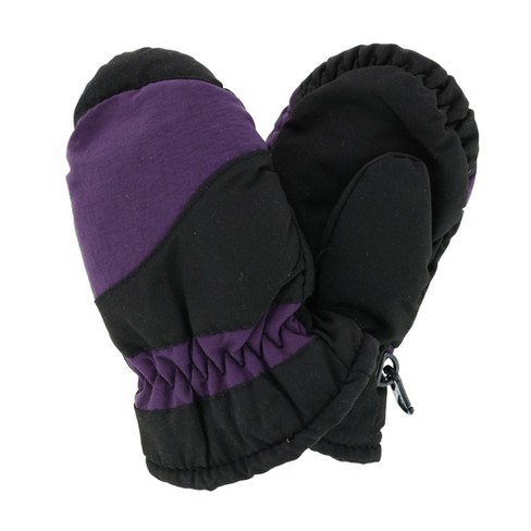 Ctm Infant And Toddler Waterproof Winter Mittens, Dark Purple : Target