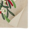 Saro Lifestyle Festive Merry Christmas Ribbon Table Runner, 16"x70", Beige - 2 of 3