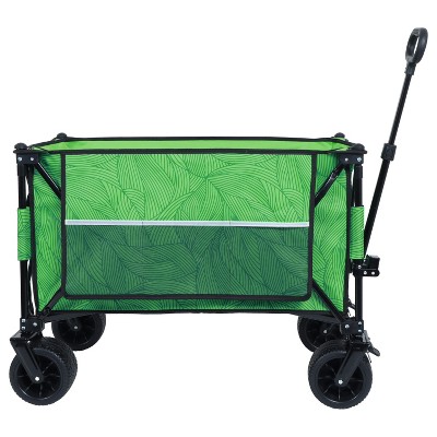 Anybear Heavy Duty Folding Wagon Cart Picnic Mat 480lbs Green Garden Cart