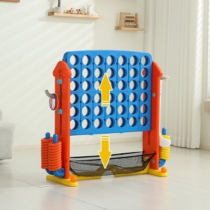 Hrinhom 4-to-Score Giant Game Set with Carrying Mesh Bag,Jumbo 4 in a Row Game,Adjustable Height - 1 of 4