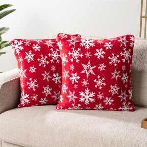 PAVILIA Set of 2 Throw Pillow Covers, Decorative Velvet Square Cushion Cases for Bed Sofa Couch Bedroom Living Room - 1 of 4