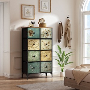 ZACHVO 8-Drawer Baroque florals Fabric Dresser – 2-Column, 4-Tier Large Capacity with Wooden Top - 1 of 4