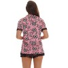 #FollowMe Womens Button-Down Pajama Shorts Set with Notch Collar  Chic & Comfy Loungewear (Pink - Floral Grande, Medium) - 3 of 4