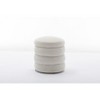 NicBex Round Velvet Storage Ottoman Foot Rest Stool with Lid for Living Room, Ivory - 3 of 4