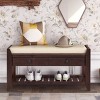 Farmhouse Shoe Storage Bench with Cushion and Drawers,39" Solid Wood Entryway Organizer with Bottom Rack for Hallway Bedroom-Baofuwish - 2 of 4