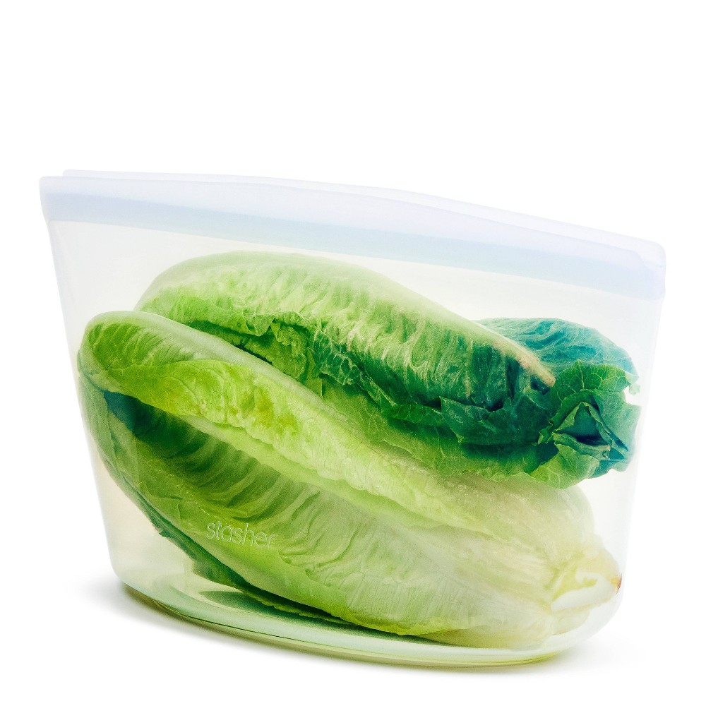 stasher Premium Silicone Reusable Food Storage Bowl - 8 Cup - Clear