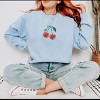 Simply Sage Market Embroidered Mon Cherie Cherries  Garment Dyed Sweatshirt - 3 of 4