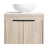 Vynxaria 24 in. Single Elevated White Oak Plywood Bath Vanity with White Slate Basin Top KD-PACKING Ready to Assemble - 4 of 4