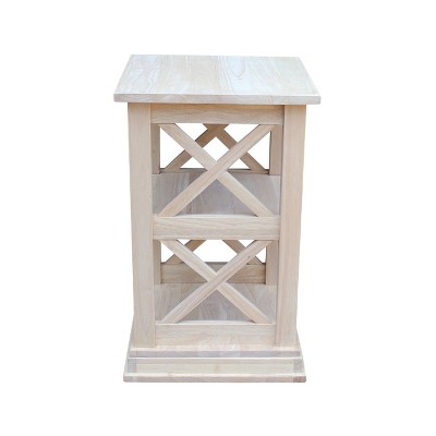 White Rubberwood Classic Accent Table with Shelves