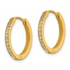 Chisel Stainless Steel Polished Yellow IP-plated with Preciosa Crystal Hinged Hoop Earrings - 2 of 4
