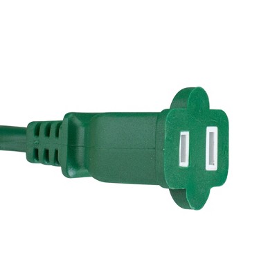Northlight 40' Two-Prong Outdoor Extension Power Cord with End Connector - Green