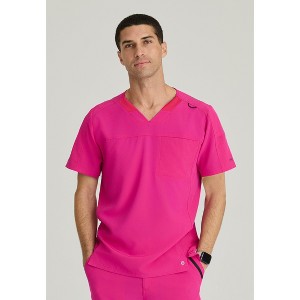 Barco One Men's Velocity 2-Pocket Ribbed V-Neck Scrub Top - 1 of 4
