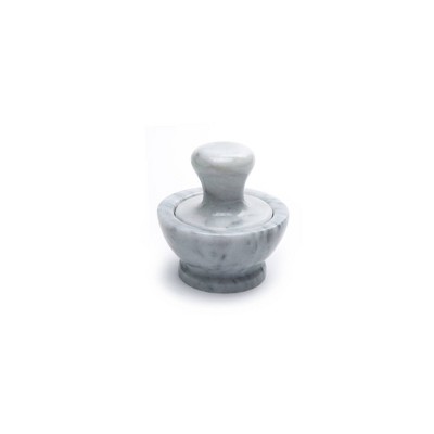 White Marble Mortar and Pestle Set for Kitchen