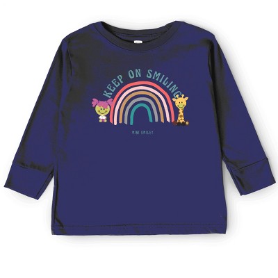 The Juniper Shop Mini Smiley Keep On Smiling Rainbow Toddler Long Sleeve Tee