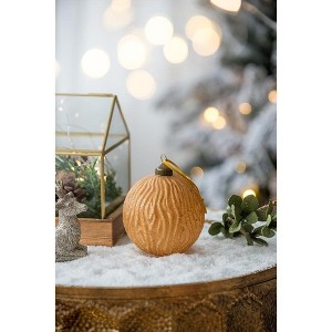 YOOCOZZ Unique Household Christmas Decoration 6 Set, 3.9" Eye Catching Gold Xmas Ball Ornaments, Glass Decorative Hanging Ball Xmas Tree Ornaments - 1 of 4